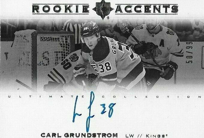 2019-20 Upper Deck Ultimate Rookie Accents Carl Grundstrom 50/99