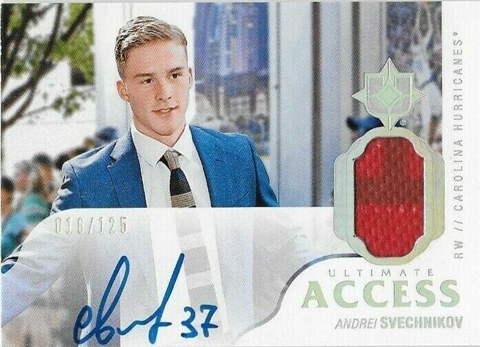 2019-20 Upper Deck Ultimate Access Autographed Andrei Svechnikov 16/125