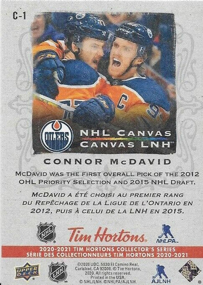2020-21 UD Tim Horton's NHL Canvas Connor McDavid Insert Card
