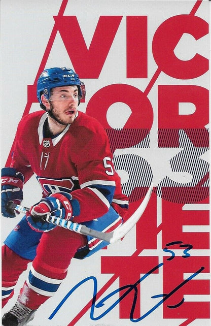 Autographed Victor Mete Montreal Canadiens Postcard 2018-19 Original