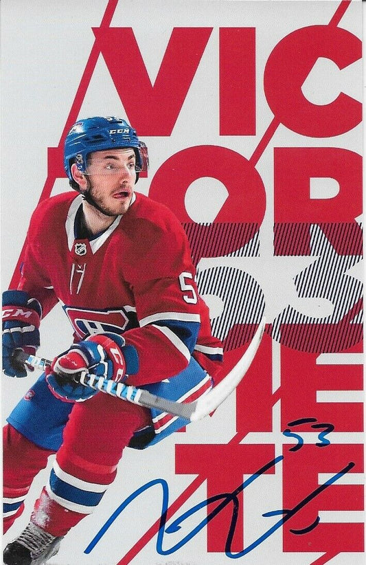 Autographed Victor Mete Montreal Canadiens Postcard 2018-19 Original