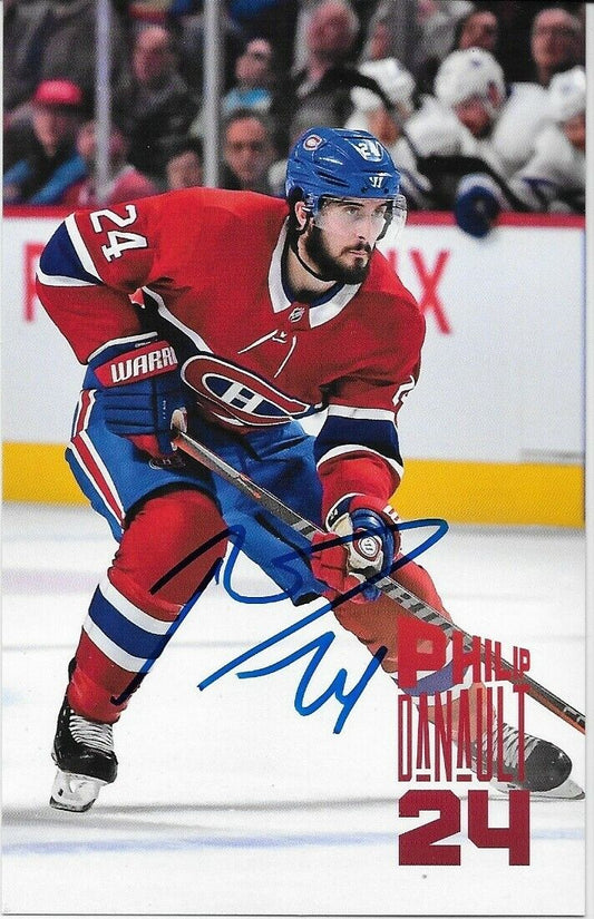 Autographed Philip Danault Montreal Canadiens Postcard 2019-20 Original