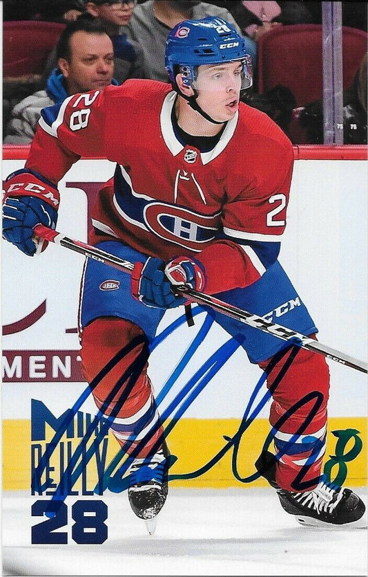 Autographed Mike Reilly Montreal Canadiens Postcard 2019-20 Original
