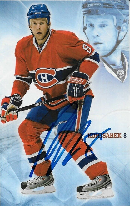 Autographed Mike Komisarek Montreal Canadiens Postcard 2007-08 Original