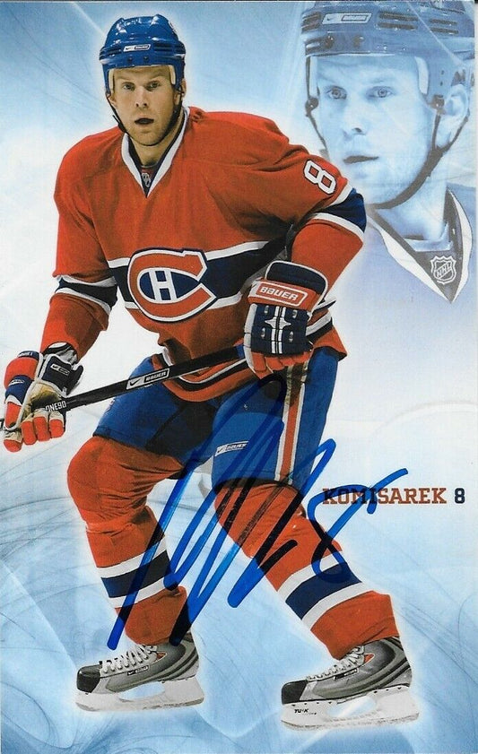 Autographed Mike Komisarek Montreal Canadiens Postcard 2007-08 Original