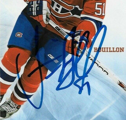 Autographed Francis Bouillon Montreal Canadiens Postcard 2007-08 Original