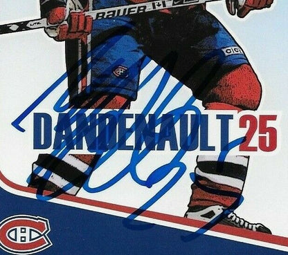 Autographed Mathieu Dandenault Montreal Canadiens Postcard 2006-07 Original