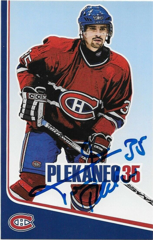 Autographed Tomas Plekanec Montreal Canadiens Postcard 2006-07 Original