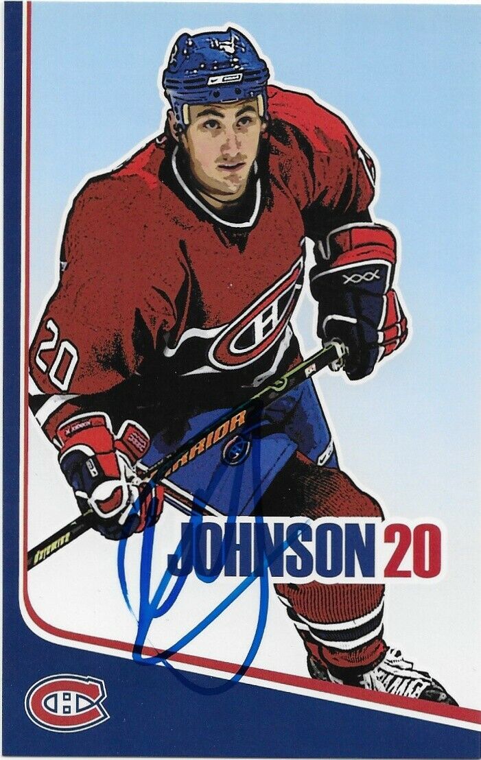 Carte postale originale autographiée par Mike Johnson des Canadiens de Montréal 2006-07