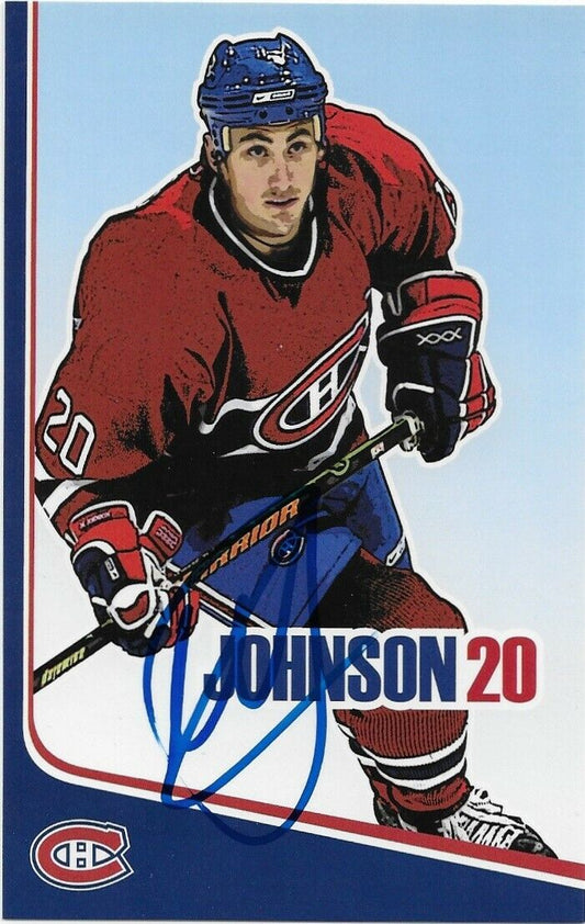 Autographed Mike Johnson Montreal Canadiens Postcard 2006-07 Original