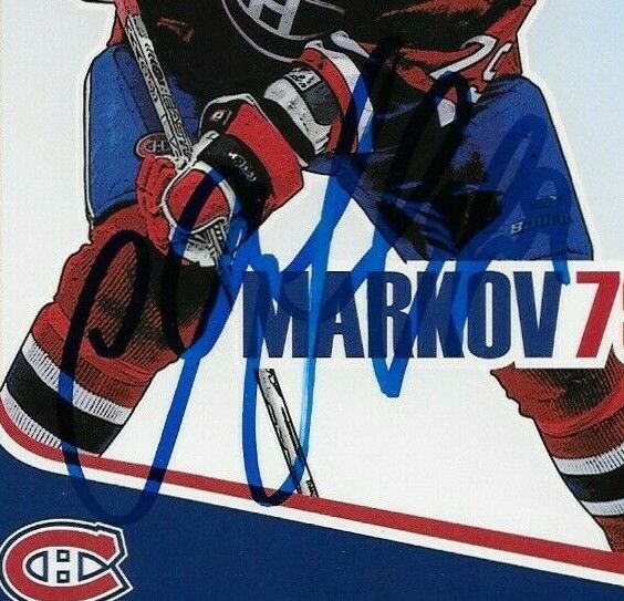 Autographed Andrei Markov Montreal Canadiens Postcard 2006-07 Original