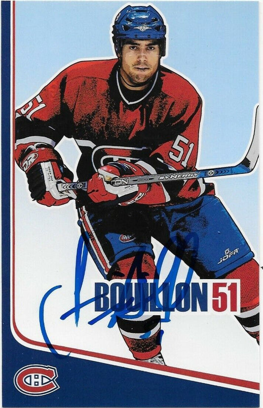 Autographed Francis Bouillon Montreal Canadiens Postcard 2006-07 Original