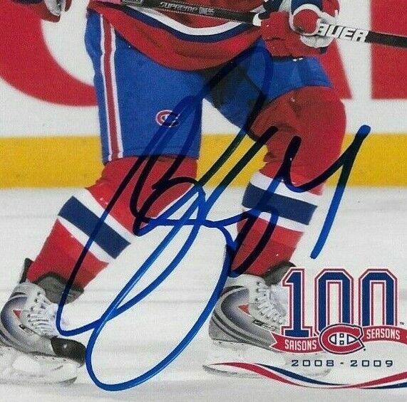 Autographed Guillaume Latendresse Montreal Canadiens Postcard 2008-09 Original