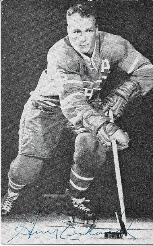 Autographed Henri Richard Montreal Canadiens 1960's Postcard Original