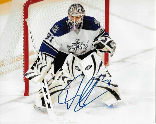 Autographed Los Angeles Kings Erik Ersberg Goalie 8x10 Photo Original #2