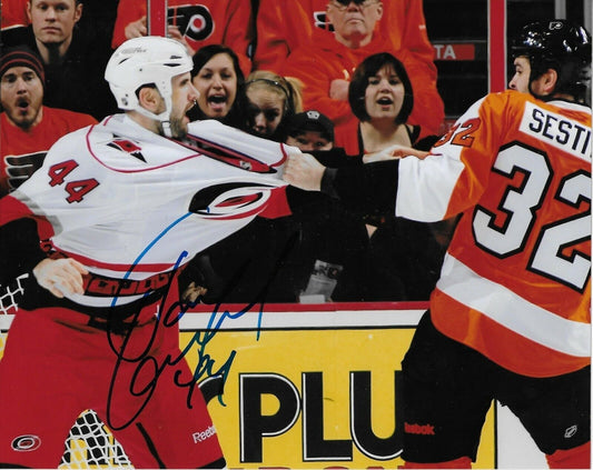 Photo originale autographiée de Jay Harrison des Hurricanes de la Caroline 8x10