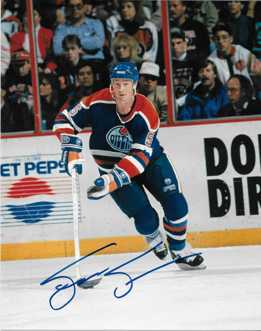 Photo autographiée de Steve Smith des Oilers d'Edmonton 8x10 originale