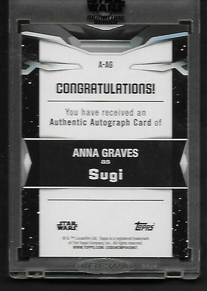 Anna Graves Autograph Topps 2021 Star Wars Signature Series Sugi