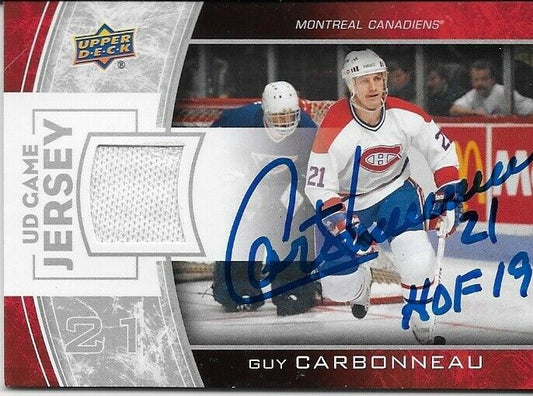 Signed Guy Carbonneau Montreal Canadiens 8x10 Hall Of Fame Inscription Original