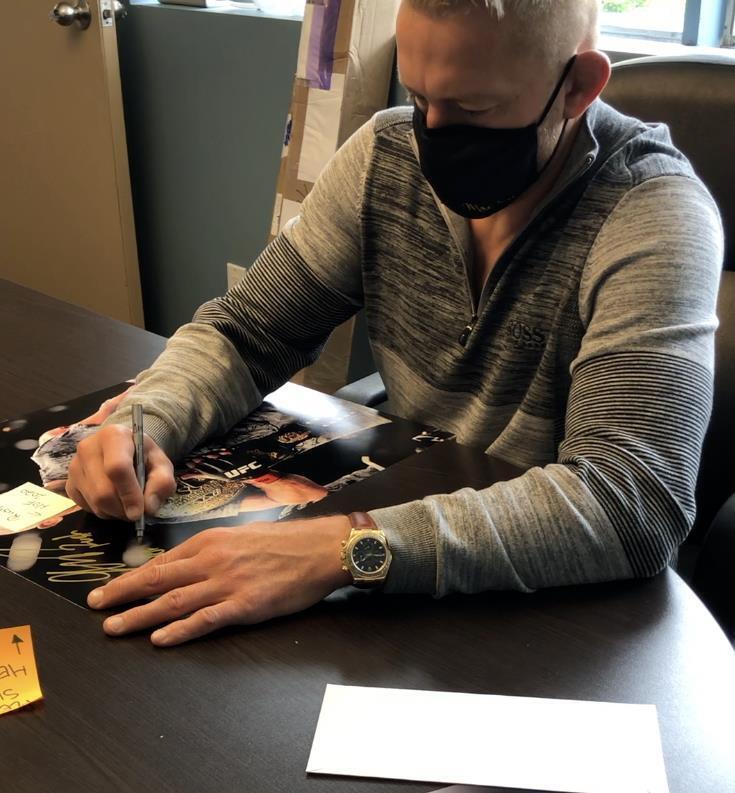 Autographed Georges St Pierre 16x20 Photo RUSH + HOF 2020 Insc JSA exact proof 2