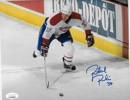 Autographed Montreal Canadiens Patrick Poulin 8x10 Photo #4 w JSA Authentication