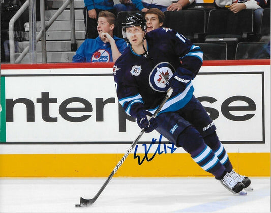 Photo autographiée 8x10 originale des Jets de Winnipeg par Eric Fehr