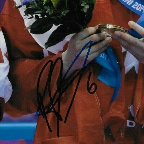 Signed Laura Fortino Rebecca Johnston Team Canada 2014 Olympics Womens 8x10 Ph.