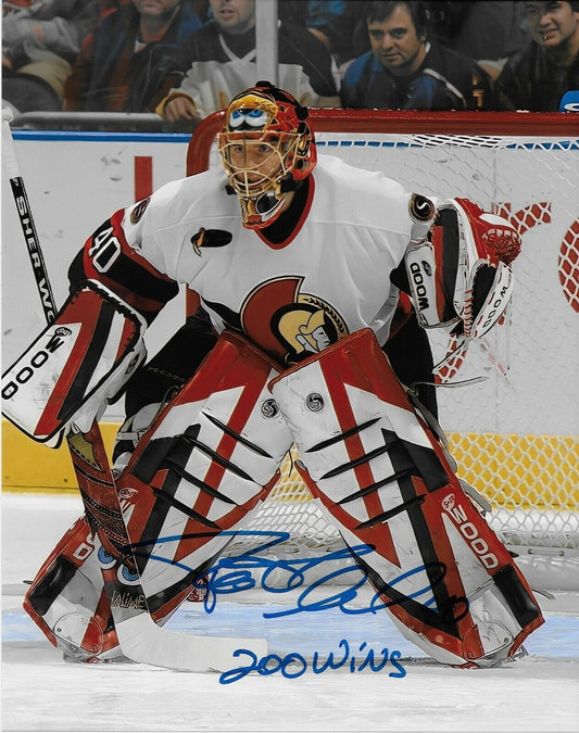 Signed Patrick Lalime Ottawa Senators 8x10 Photo #2 Inscribed 200 Wins Original