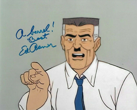 Autographed Award winner Ed Asner signed Spiderman 8x10 photo Jonah Jameson