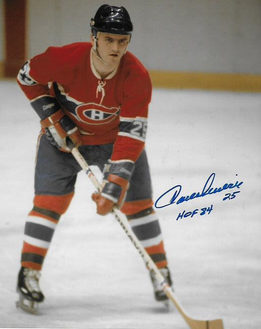 Auto. Montreal Canadiens Jacques Lemaire 8x10 Photo #2 w H of F 84 Inscription