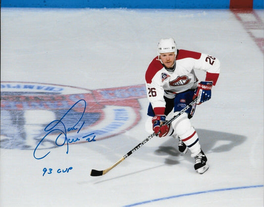 Autographed Montreal Canadiens Gary Leeman 8x10 Photo w Inscription 93 Cup