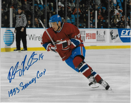 Auto. Montreal Canadiens Oleg Petrov 8x10 Photo #3 w Inscription 93 Stanley Cup