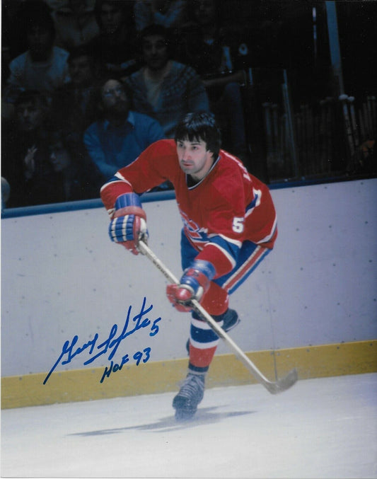 Autographed Montreal Canadiens Guy Lapointe 8x10 w Hall Of Fame Inscription # 8