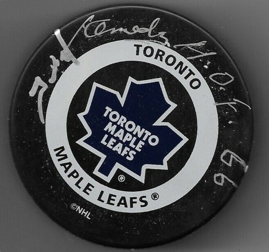 Auto. Toronto Maple Leafs Ted Kennedy Official Game Puck with JSA Authentication