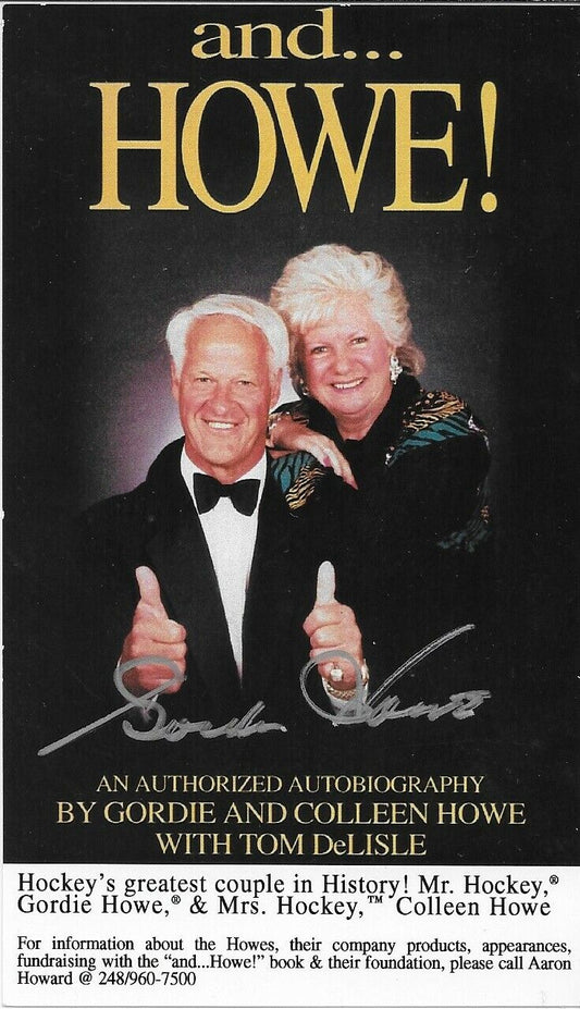 Autographed Gordie Howe   and.... Howe Postcard Original #2