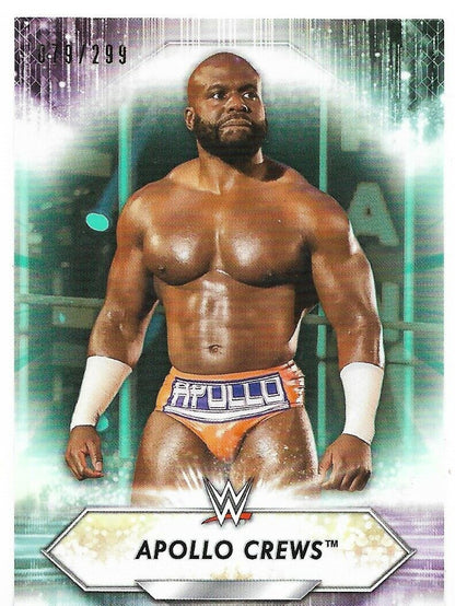 Carte parallèle aqua 079/299 Topps WWE Apollo Crews 2021