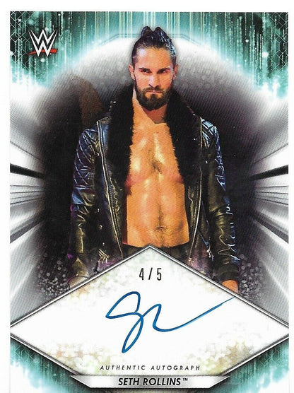 Carte parallèle AUTO 4/5 de la WWE Topps 2021 de Seth Rollins