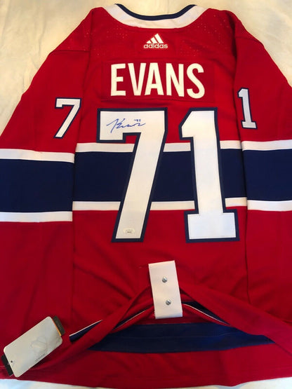 Auto. Authentic Replica Adidas Montreal Canadiens Jake Evans Jersey w JSA