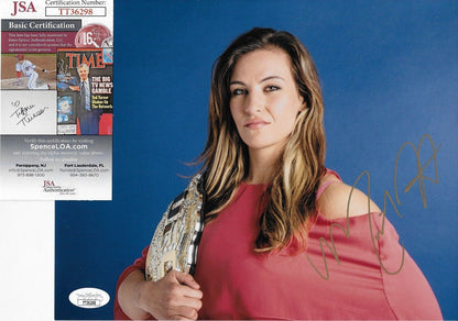Photo autographiée de la championne de l'UFC Miesha Tate 8x10 originale avec authentification JSA