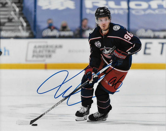 Autographed Columbus Blue Jackets Jack Roslovic 8x10 Photo Original