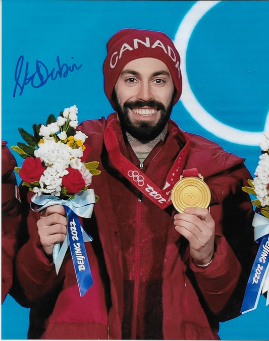 Auto. Steven Dubois 2022 Beijing Olympics Short Track Speed Skating 8x10 Photo