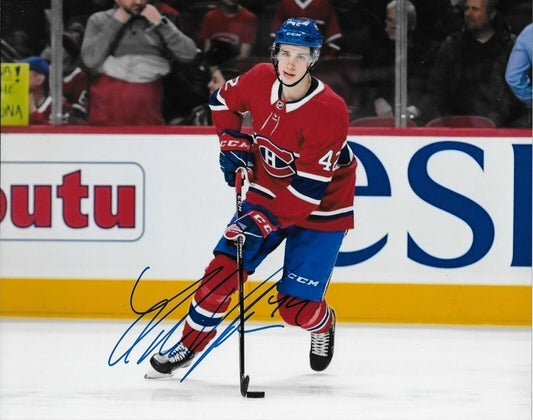 Autographed Montreal Canadiens Lukas Vejdemo 8x10 Photo Original