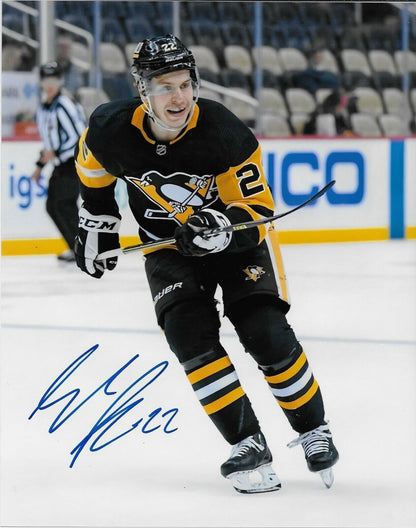 Autographed Pittsburgh Penguins Sam Poulin 8x10 Photo #2 Original