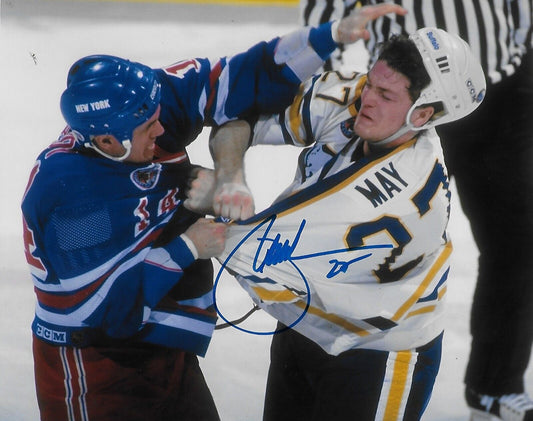 Autographed Buffalo Sabres Brad May 8x10 Photo #4 Original
