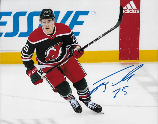 Autographed New Jersey Devils Nolan Foote 8x10 Photo #6 Original