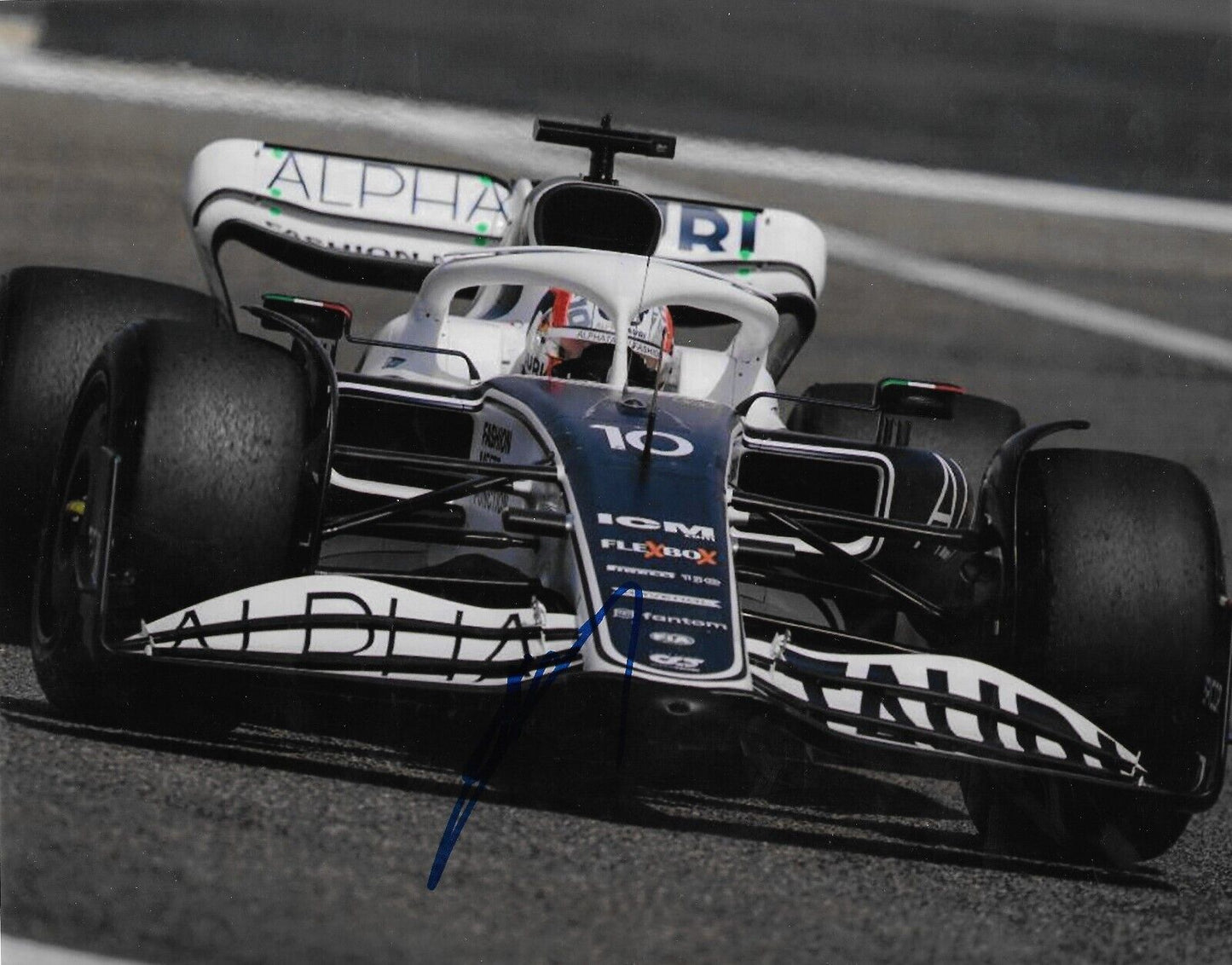 Photo 8x10 autographiée de Formule 1 Alpha Tauri Pierre Gasly #3 2022 Original