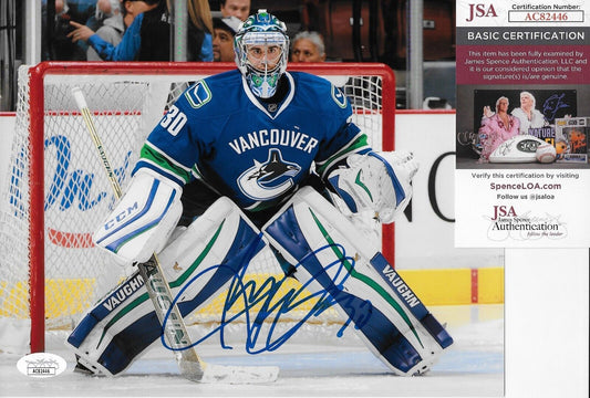 Auto. Vancouver Canucks Ryan Miller 8x10 Ph. #8 Original with JSA Authentication