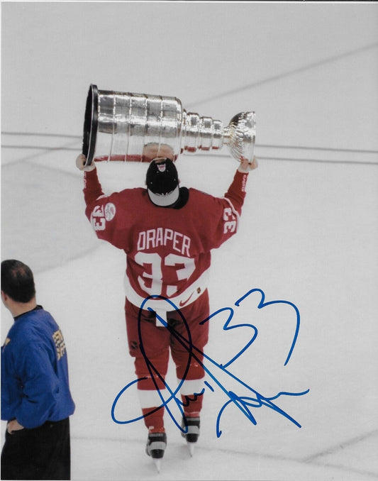 Autographed Detroit Red Wings Kris Draper Stanley Cup 8x10 Photo #2 Original