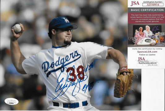 Auto. Los Angeles Dodgers Eric Gagne 8x10 Photo #2 Original w JSA Authentication