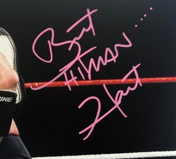 Autographed  Bret Hart signed 11x14 with JSA cert on metallic paper 3
